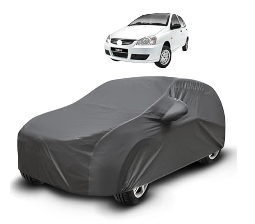 Image of Auto Hub Waterproof Car Cover Compatible with Tata Indica with Mirror Pockets, Soft Cotton Lining, Indica Car Cover Waterproof, Grey