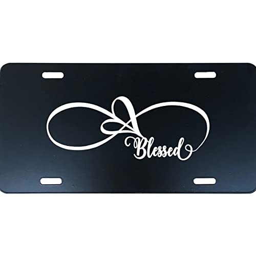 Zzusoo Infinity Love Blessed License Plate Cover Stainless Steel Car Tag License Plate For Women/Men, 12 X 6 Inch (4 Holes&Screws) #TOP1