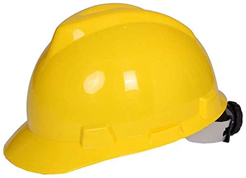 Image of WYATT Safety Helmet Hard Hat Ratchet Head Protection /Outdoor Work Construction Site (Yellow)