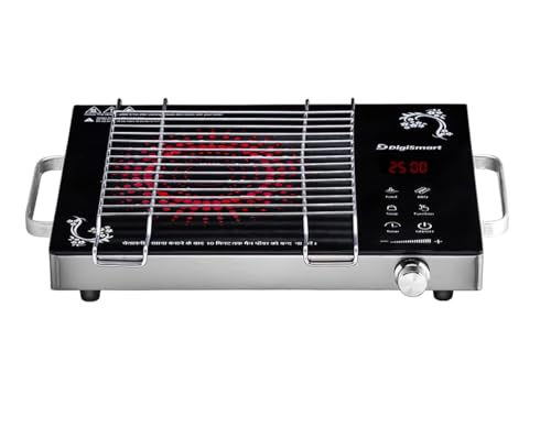 DIGISMART Emerald Induction 2500 Watts Stove with Grill Rack, Auto-Off Safety, 3 Cooking Modes, Works with All Cookware, Infrared Crystal Glass Top, Digital Soft Touch Controls, 1 Year Warranty-Black DIGISMART Emerald Induction 2500 Watts Stove with Grill Rack, Auto-Off Safety, 3 Cooking Modes, Works with All Cookware, Infrared Crystal Glass Top, Digital Soft Touch Controls, 1 Year Warranty-Black