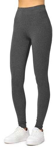 Merry Style Długie Legginsy Damskie z Bawełny MS10-198 (CiemnyMelanż, L)