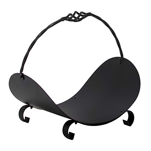 Porta Tronchi con Maniglia a Gabbia Metallo nero