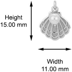 Vanbelle Sterling Silver Jewelry - Rhodium Plated with 925 Stamp - Sea-Theme Sea-Shell Pendant Necklace with Faux Pearls - Elegant Handcrafted For Women - 16" Long + 2" Extender - Image 4