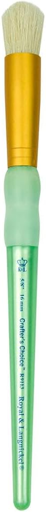 Royal Brush R9113-3/8 Crafter's Choice White Bristle Dome Stencil Brush, 3/8-Inch