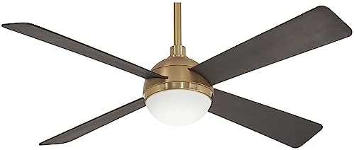 MINKA-AIRE F623L-BBR/SBR Orb 54 Inch Ceiling Fan with Integrated 16W LED Light, Brushed Brass/Soft Brass