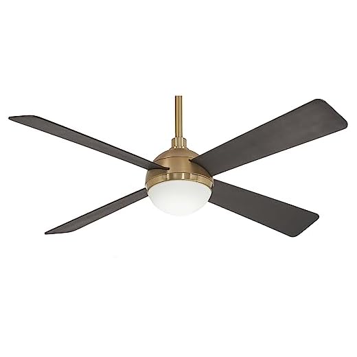 MINKA-AIRE F623L-BBR/SBR Orb 54 Inch Ceiling Fan with Integrated 16W LED Light in Brushed Brass/Soft Brass Finish