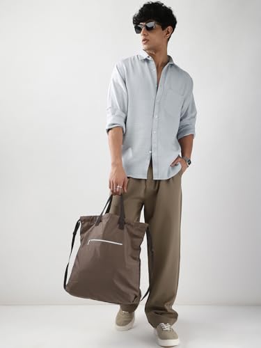 Image of Urbano Fashion Men's Linen Blend Full Sleeve Relaxed Fit Casual Solid Shirt