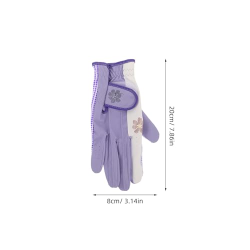 Guantes de golf mujer talla 20 resistentes y transpirables par morado 2