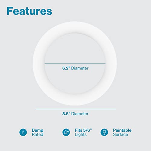 Sunco Lighting 12 Pack Goof Rings for 6 Inch Recessed Lights White Can