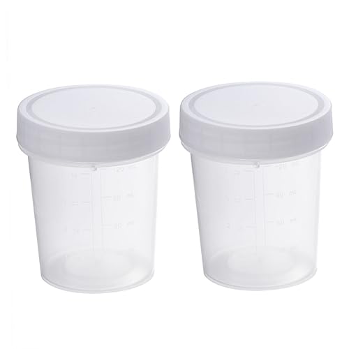 MUSISALY 2 Pack 120ml Specimen Scale Leakproof Container for Lab Use Plastic Medical Sample Pathology/Histology/cytology