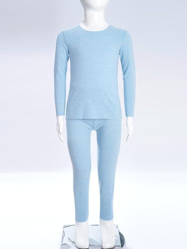 TiaoBug Kids Girls Boys Thermal Underwear Set Fleece Lined Long Johns Underwear Base Layer Tops with Leggings Trousers3