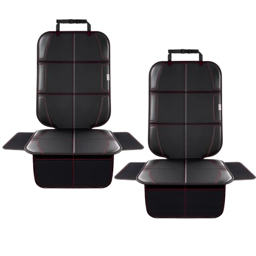 Image of Meolsaek Car Seat Protector for Child Car Seat,600D Waterproof Car Seat Cover,Thickest Padded Non-Slip Fabric for Child and Pet with Pockets (2 pc -Red)