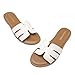 DREAM PAIRS Women's Dressy Slide Sandals Slip-on Comfortable Slides Fashion Casual Open Toe Summer Beach Sandals,Size 9,White,DWUMSS2509