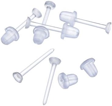 Clear Plastic Ear Piercing Retainers - 10 Pairs