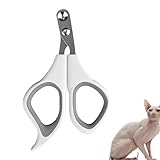 Lifetips スフィンクス 猫用 爪切り ハサミ 安全 初心者 深爪防止 2mm丸穴 ステンレス製 切れ味 滑り止めグリップ 室内猫 子猫 成猫 シニア 爪ケア 引っかき防止 静音設計 10cm 超軽量 20g (グレー)