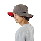 [valeria] ハット メンズ 帽子 アウトドアハット 撥水 アドベンチャーハット 無地 キャンプ アウトドア 通気性 折りたたみ ファッション uvカット 紐付き グレー