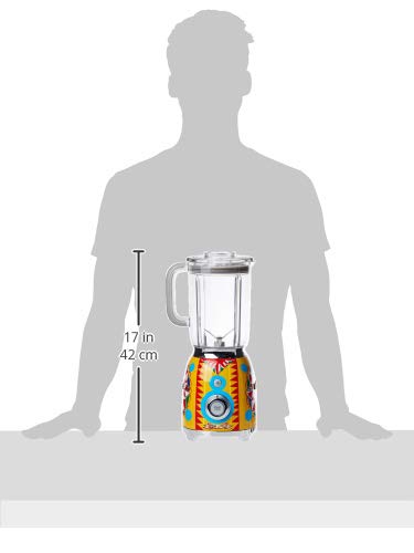 Smeg Blf01DgUK, Dolce & Gabbana Blender, Sicily Is My Love Style, 1.5 L Bpa-Free Tritan Jug, Pre-Set Smoothie And Crushed Ice Programs, Die-Cast Aluminium Body, 1 Multicolor, 1 Year Warranty