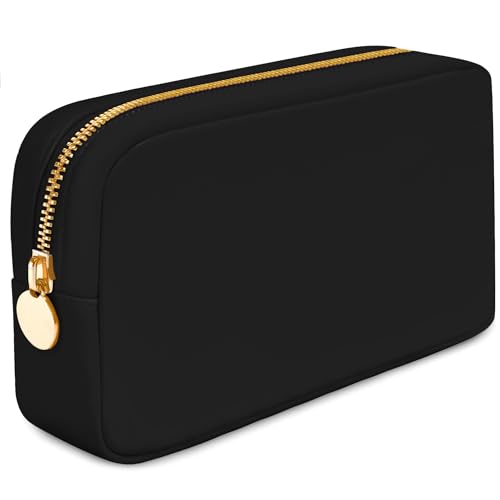 DANCOUR Nylon Makeup Bags for Women Large Preppy Travel Toiletry Pouch Cosmetic Bag Makeup Organizer