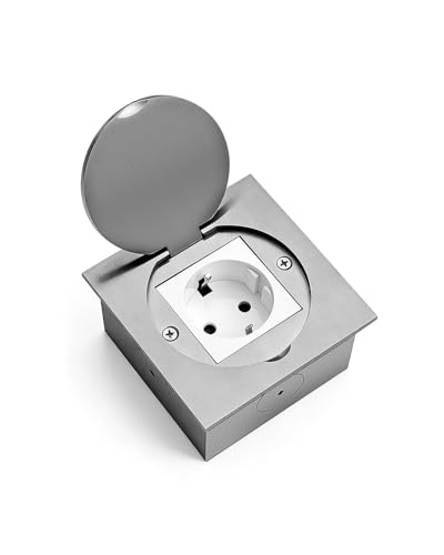 JACEPFY Bodensteckdose Bodeneinbausteckdose Einzelstecker Edelstahl Bodentank Elektro Fußbodensteckdose Innen