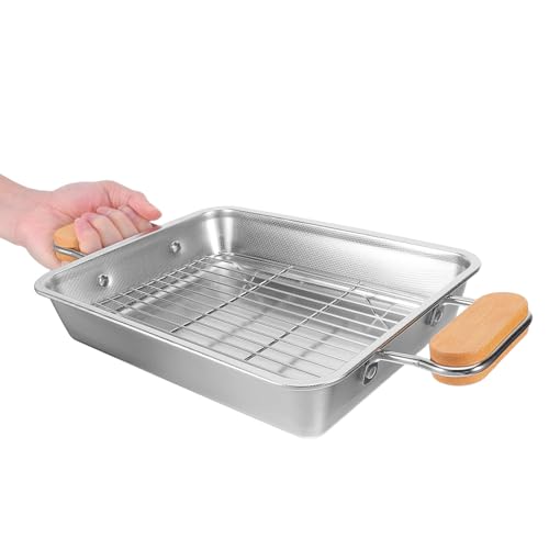 Bandeja para hornear de acero inoxidable plano con rejilla 5