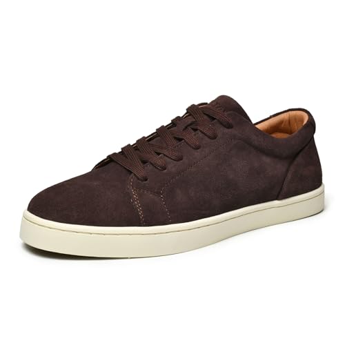 Baskets en daim marron foncé faites à la main Go Tour pour homme chic
