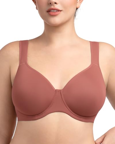 Image of HSIA Bras for Women Minimizer Full Coverage, Plus Size T Shirt Unlined Underwire Smooth Bra, Seamless Cups Joan Ultimate Soft