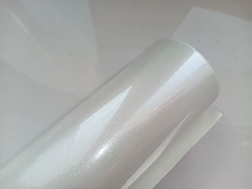 Film Covering Blanc Brillant métallisé Pearl 152 x 30 cm Vinyle adhésif thermoformable