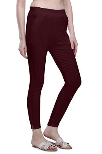 Image of Plus Size Slub Lycra Trouser Cigarette(Pencil) Pants Sizes(26 to 44)