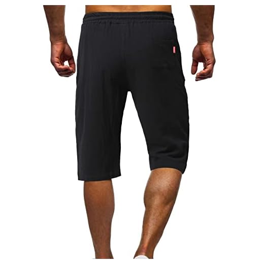 3/4 Hosen Herren Baumwolle Dreiviertel Hose Sporthose Kurz Kurze Jogginghose Sport Shorts Gym Fitness Trainingsshorts Atmungsaktive Laufshorts Laufhose Leichte Sommerhosen Schwarz XL