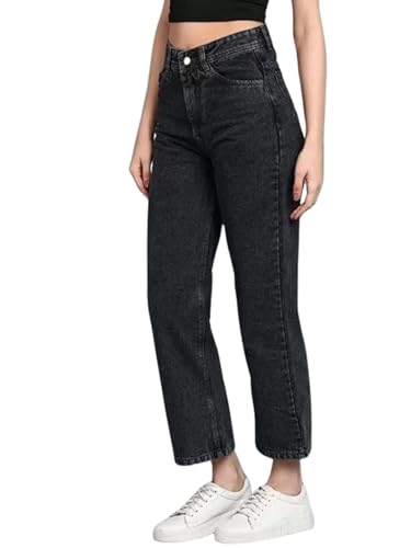 Image of Glossia Denim Baggy Jeans for Women | Stretchable High Waist Straight Fit Jeans for Women | High Rise Stretch Denim | Loose Fit Plus Size Denim (Sizes - 24 to 44) WJ11-1205-$