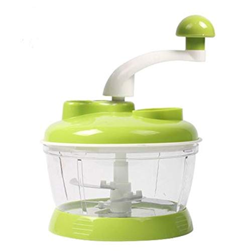 Cpixen Plastic Multi Function Food Processor Vegetable Fruit Chopper with Convenient Rotating Handle Attached Lid and BPA-free Container, Multicolor
