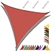 MAJINGC Vela ombreggiante triangolare, 3 x 3 x 3 m, impermeabile, 95% protezione dai raggi UV, per giardino, patio, piscina, esterni, fornita con corda color ruggine rosso immagine