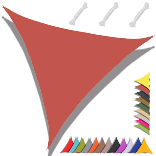 MAJINGC Toldo triangular impermeable de 6 x 6 x 6 m, 95 % de protección UV, jardín, patio, alberca, exterior, viene con cuerda roja óxido