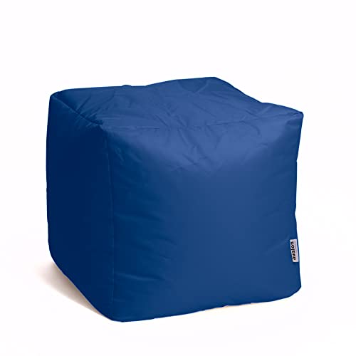 Avalon - Puff Salon Modelo Cubo Jive en Tela Técnica Reforzada, Puffs Reposapies Salon con Relleno Incluido, Puf Cuadrado Muy Cómodo, Anti-desgarros e Impermeable, Made in Italy(45cm-Azul Royal)