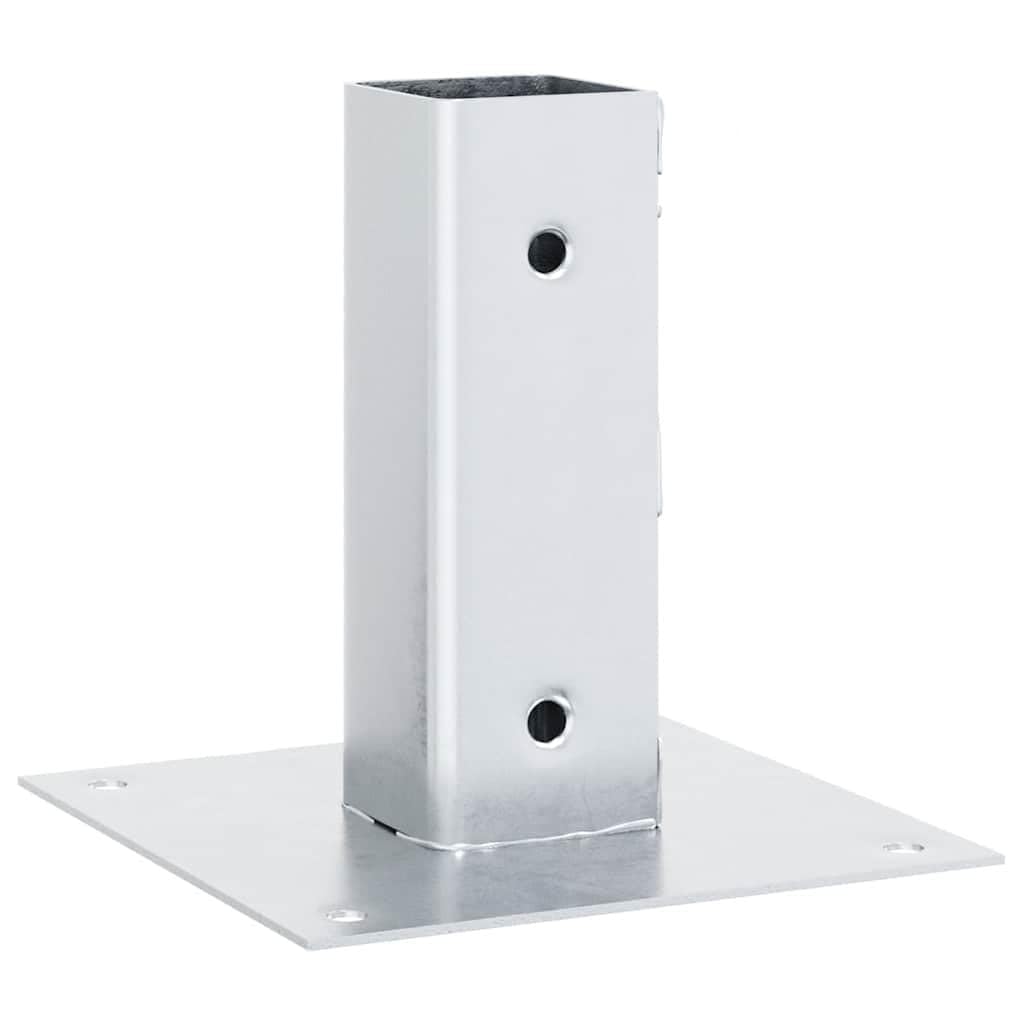 Wspornik słupka 51 x 51 mm, 12 sztuk, stal ocynkowana ogniowo | Do ogrodzenia, pawilonu, balustrad, odporna na korozję, odporna na warunki atmosferyczne, montaż na betonie lub drewnie