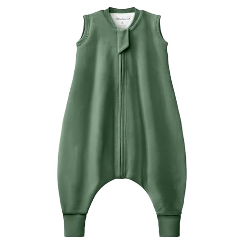 Mosebears 1.0 Tog Baby Sleeping Bag - Cotton Sleeveless Sleep Sack for Baby(Dark Green,XL(3-4 Years))