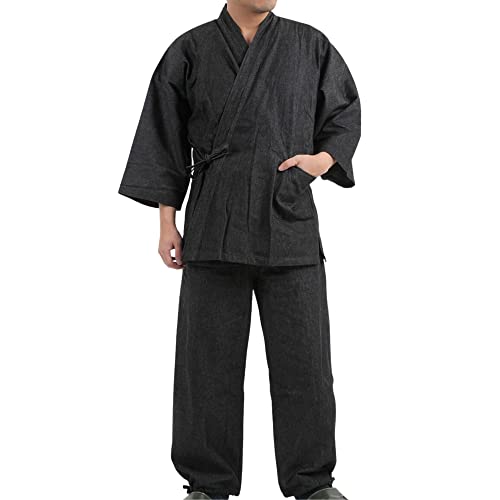 Edoten Men's Japan Kimono Denim Samue