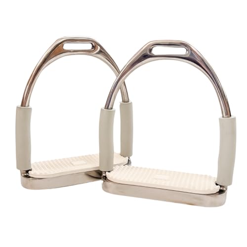 AJ Tack Jointed Flex Stirrup Irons - White 4 3/4