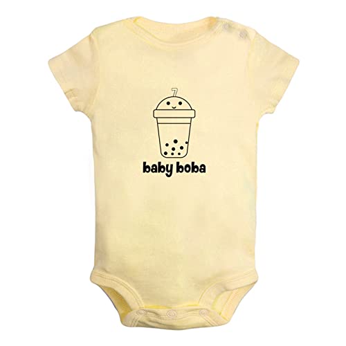 iDzn Baby Boba Funny Bodysuits, Newborn Baby Romper, Infant Jumpsuits, 0-24 Months Babies Outfits, Kids Cotton Clothes