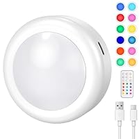 Cadrim 13 Farben RGB Schrankleuchten,LED RGB Spots Batteriebetrieben mit Fernbedienung, Kabellos Schrankleuchten mit Akku, vitrinenbeleuchtung led Touch Lampe für Schränke, Vitrinen, Beleuchtung (1)