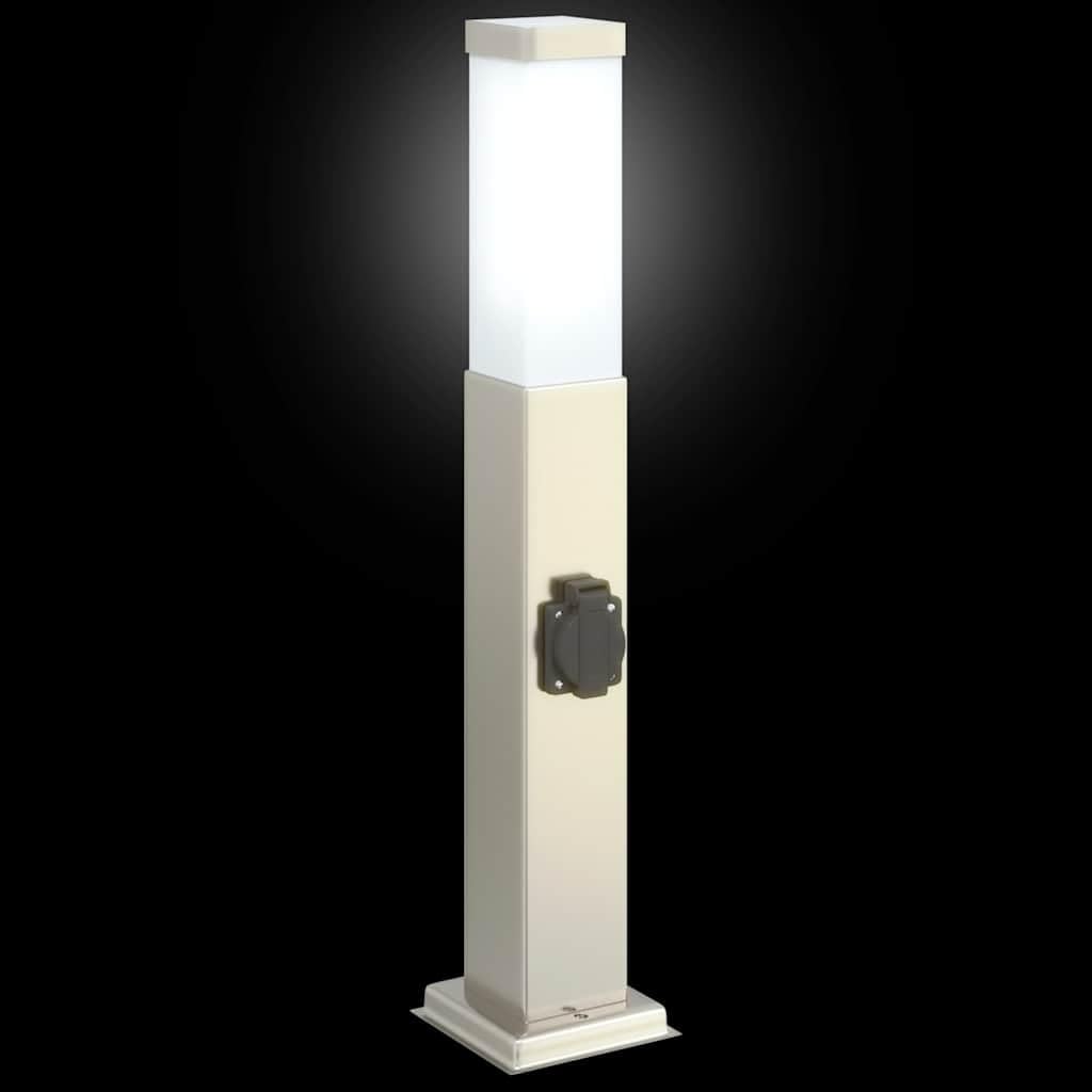 Lampa słupkowa z gniazdem 3 sztuki 50 cm stal szlachetna IP44 oświetlenie