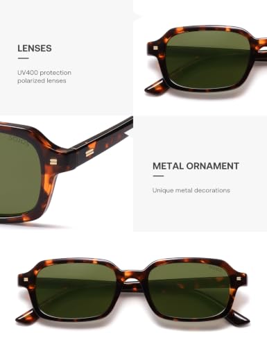 Image of SOJOS Trendy Rectangle Polarized Sunglasses Womens Mens SJ2610