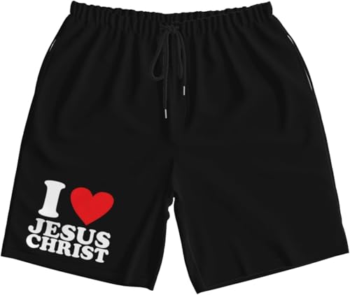 I Love Jesus Christ Mens Swim Trunks Quick Dry Board Shorts 7