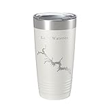 Lake Wateree Stumpy Pond Map Tumbler Travel Mug Insulated Laser Engraved Coffee Cup South Carolina 20 oz White