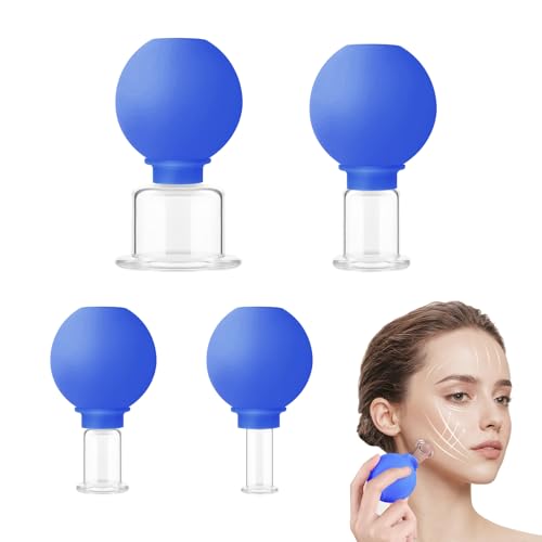 Juego de Ventosas de Masaje de Silicona,Juego de Ventosas,Set de Ventosas para Terapia de Vacío,Ventosas para Cara y Cuerpo,Mejora la Circulación, Relaja Músculos