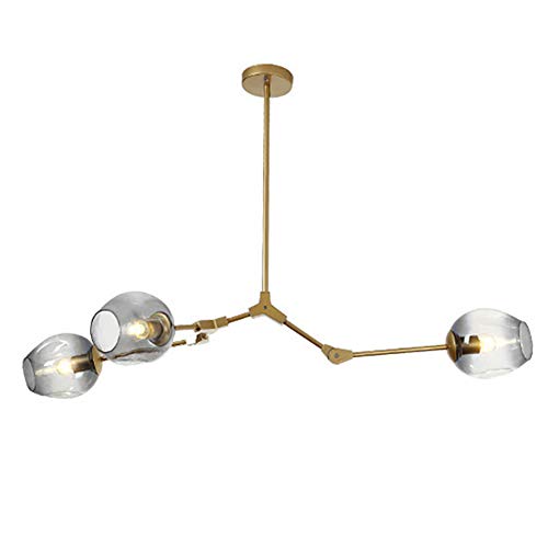 Glass globe chandelier moderne et suspension design en fer forgé