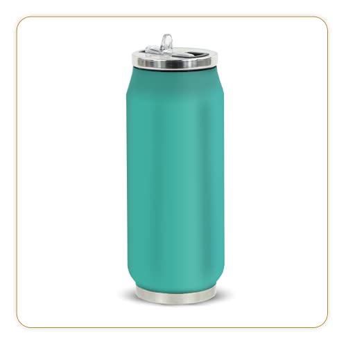 LITTLE BALANCE 8440, Canette thermos Inox 500 ml, Gourde réutilisable, garde au chaud 5h et au froid 10h, sans BPA Eco-responsable, Soft Touch, Turquoise Cover