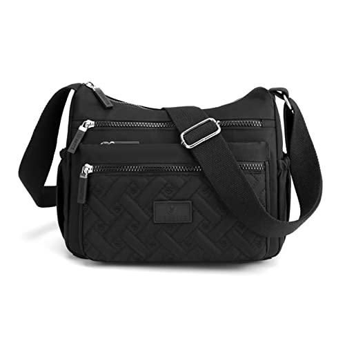 XUDREZ Sac à bandoulière pour femme, sac à bandoulière multi-poches, sac de voyage, Noir