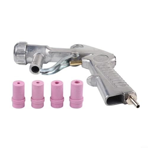 Yuanpgky Sableuse pneumatique - Pistolet portatif à haute pression alimenté par siphon avec 4 buses interchangeables, construction en aluminium moulé sous pression, pour le nettoyage