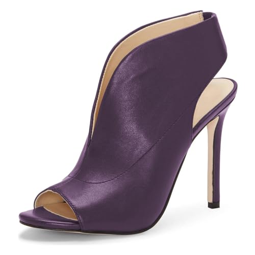 YDN Women's Chic Slingback Peep Toe Stiletto High Heel Sandals Ankle Boots Cutout Party Office Shoe Size 4-15 US